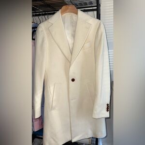 Cashmere light overcoat. Costume made.